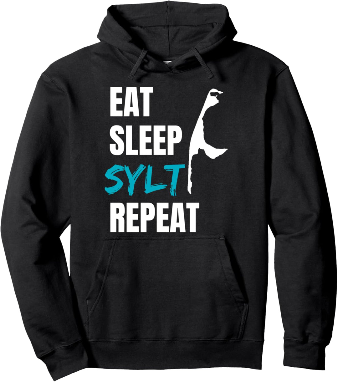 Sylt Eat Sleep Repeat Insel Urlaub Geschenk Pullover Hoodie