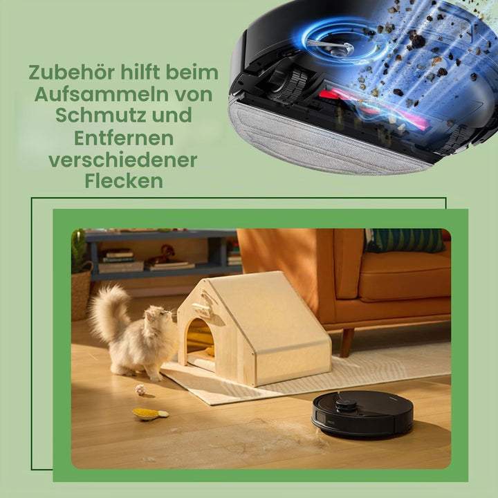 Zubehör für Roborock Q10 S5 / Q10 S5+ / Q10 X5 / Q10 X5+ Staubsauger, 1 Hauptbürste, 4 Hepa-Filter,