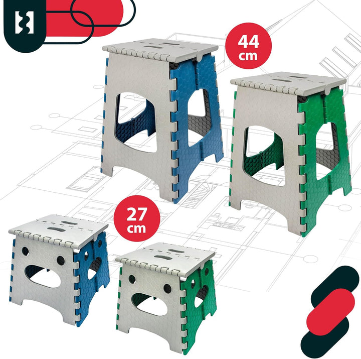 KOTARBAU® Tritthocker klappbar - 27 cm - Klappstuhl - Sitzhocker - Klapphocker - rutschfest & Stands