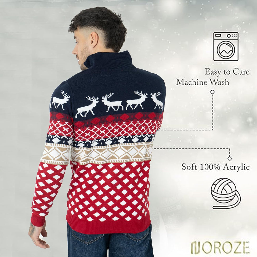 NOROZE Herren Unisex Retro Hässlich Frech Gestrickt Weihnachten Strickpullover Pullover Top XXL Mari