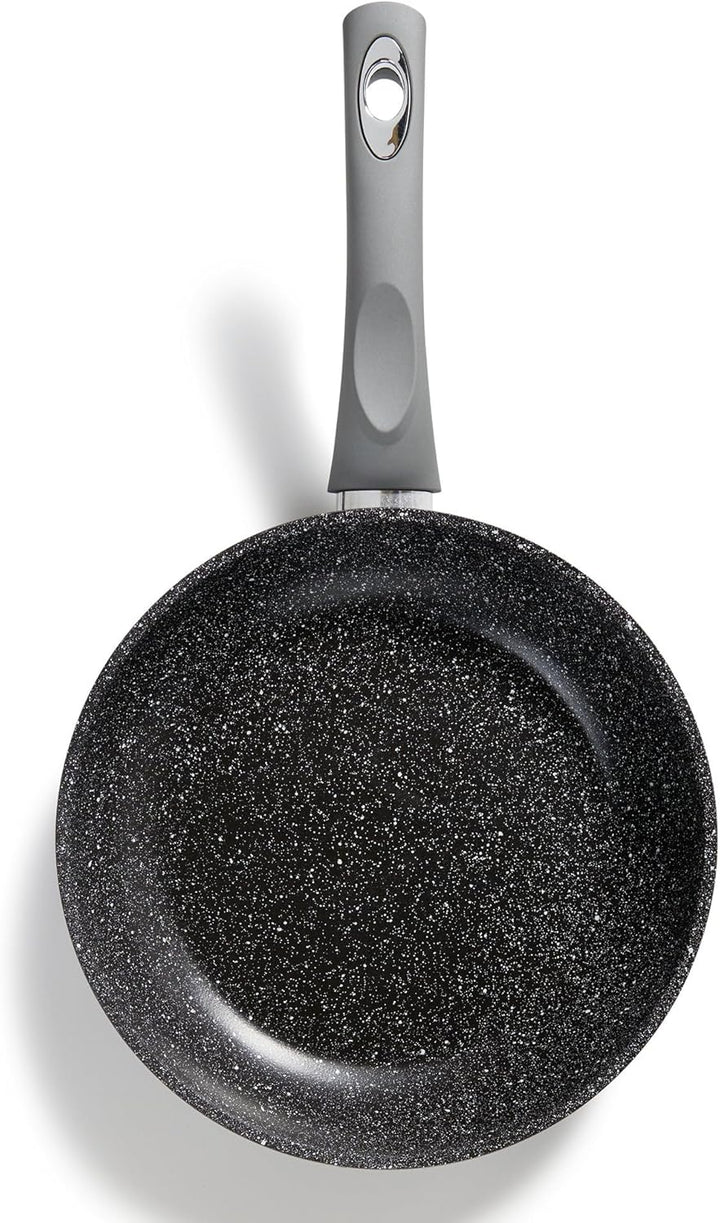 STONELINE Gourmundo Made in Germany Bratpfanne 24 cm, antihaft beschichtete Pfanne mit echten Steinp