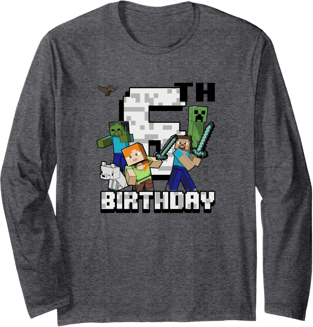 Minecraft-Gruppenfoto Alles Gute zum 6. Geburtstag Langarmshirt