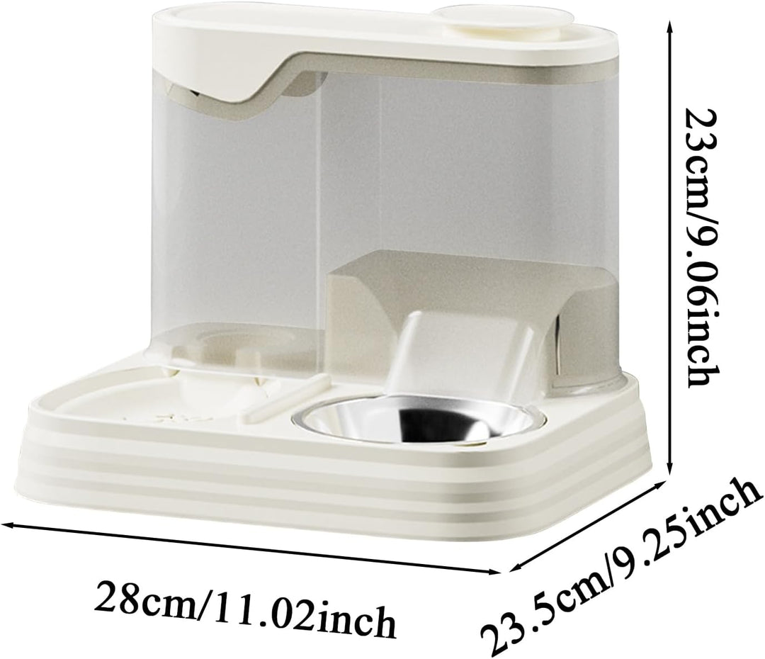 Automatische Hundefutterautomatik, Futterautomat Katze Mit Integriertem Wasserspender, 2-in-1 Kombi