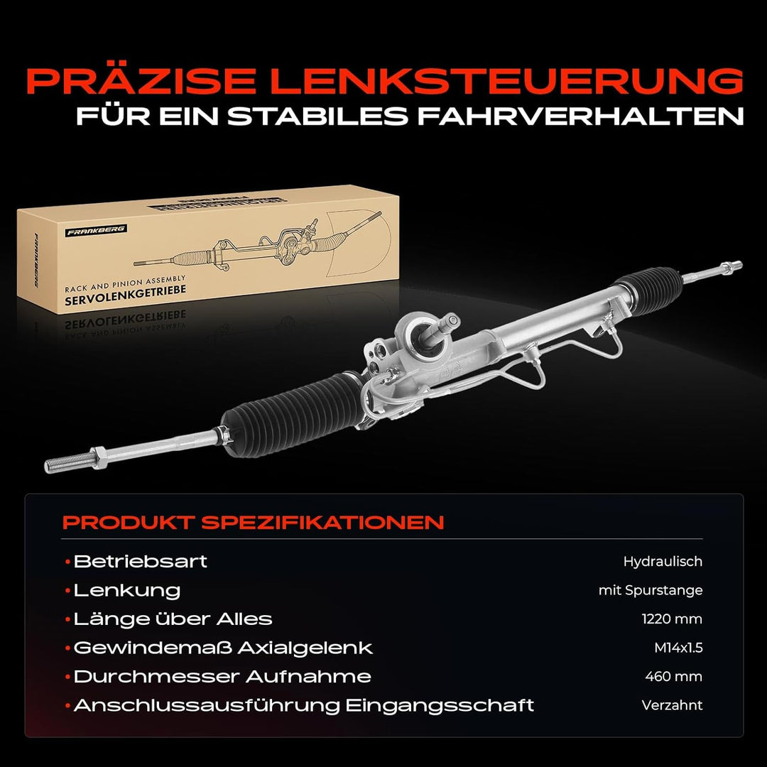 Frankberg Lenkgetriebe Servolenkgetriebe Hydraulisch für Linkslenker Kompatibel mit Fiesta V JD JH 1