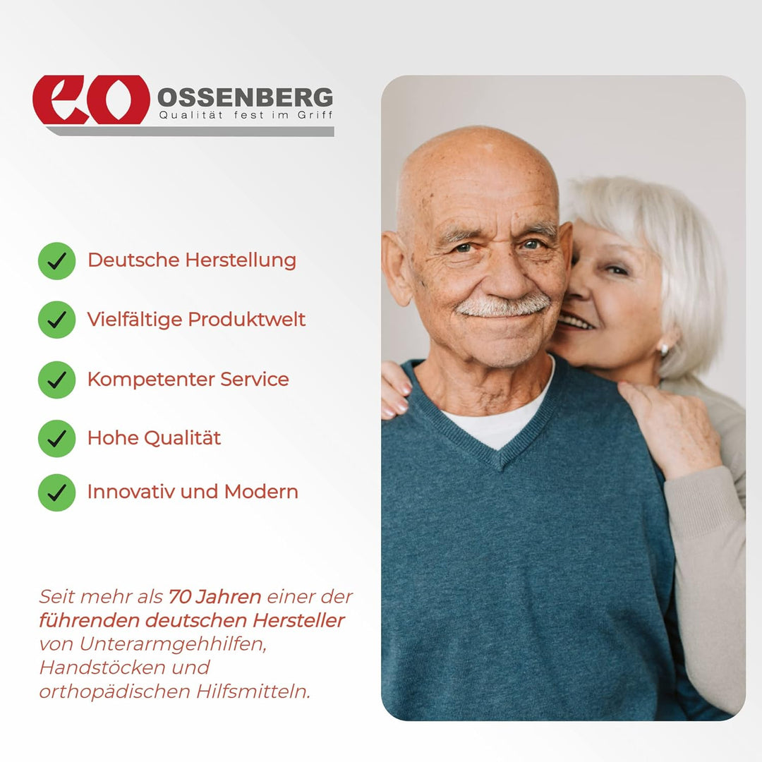 Ossenberg Carbonstock in Schachbrett Muster - schwarz glänzend - mit Cosy Griff - Verstellbarer Carb