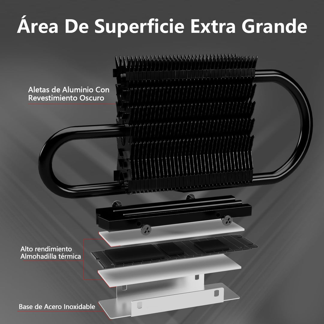 Thermalright HR-09 2280 PRO zwarte SSD heatsink, dubbelzijdig koellichaam, met thermisch siliconenku