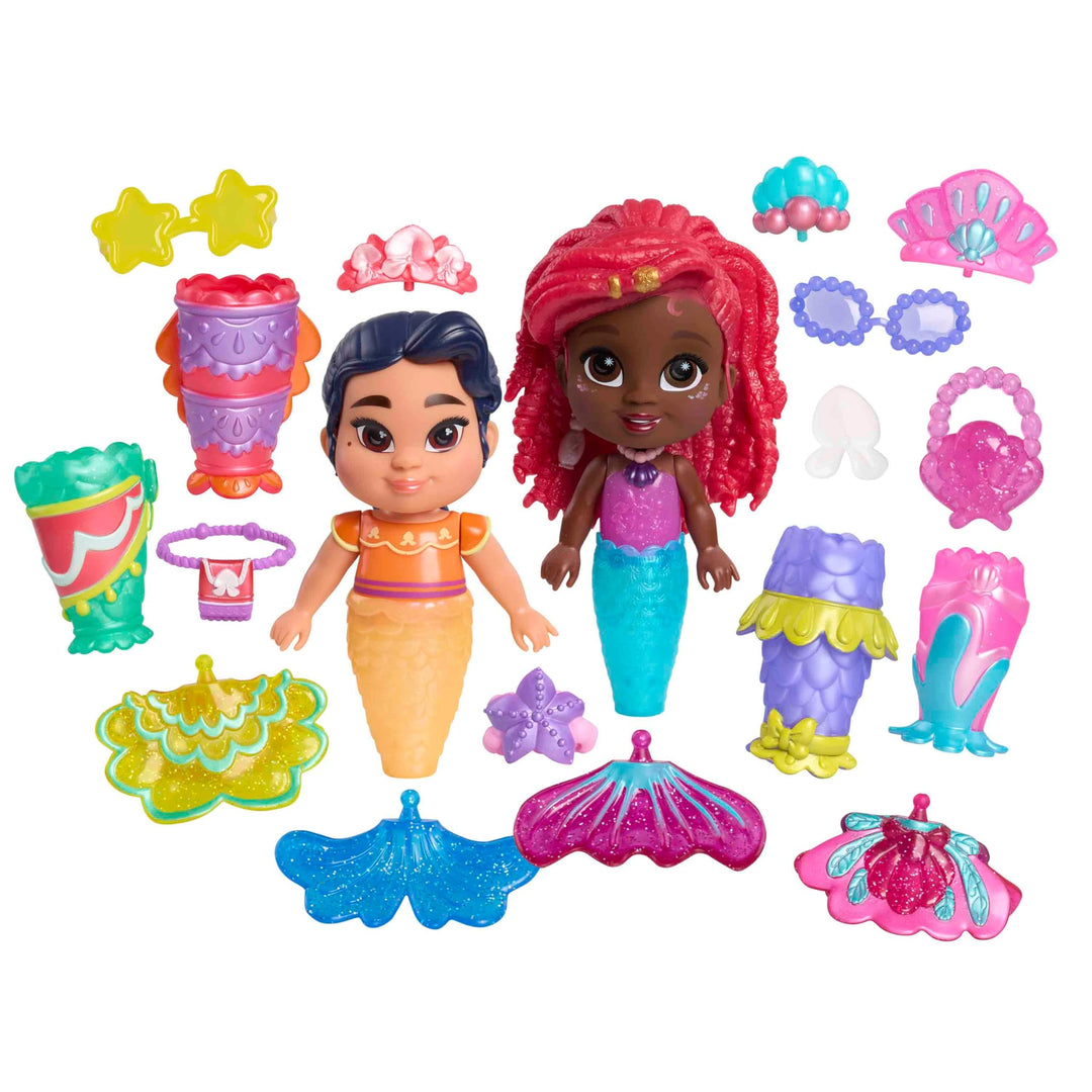 Just Play Disney Junior Arielle Meerjungfrau Deluxe Spielfigur mit Wechseloutfit (sort.), 19-teilig,