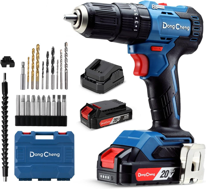 DongCheng Akku-Schlagbohrschrauber 18V, 50Nm, bürstenlose Schlagbohrmaschine, 20+1+1 Drehmomentstufe