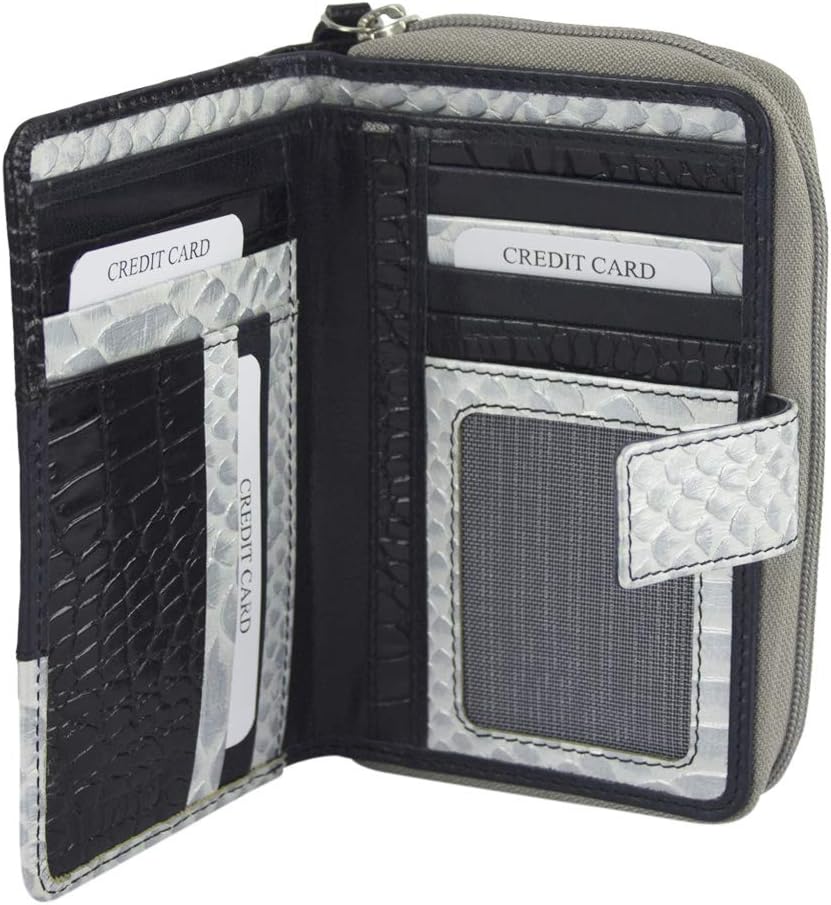 Sunsa Geldbörse. Damen Geldbeutel mit RFID Schutz. Leder Portemonnaie. Grosser Brieftasche mit viele