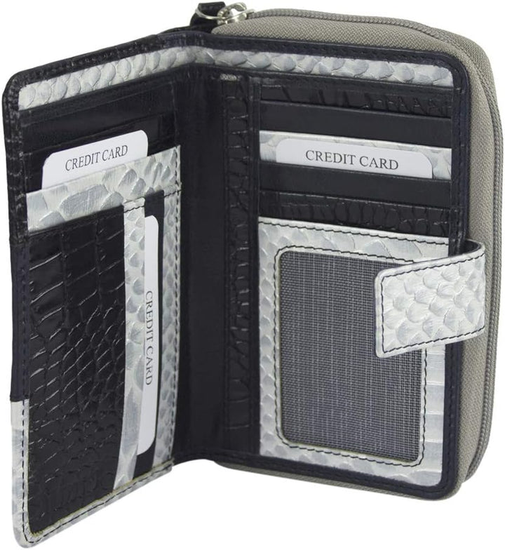 Sunsa Geldbörse. Damen Geldbeutel mit RFID Schutz. Leder Portemonnaie. Grosser Brieftasche mit viele