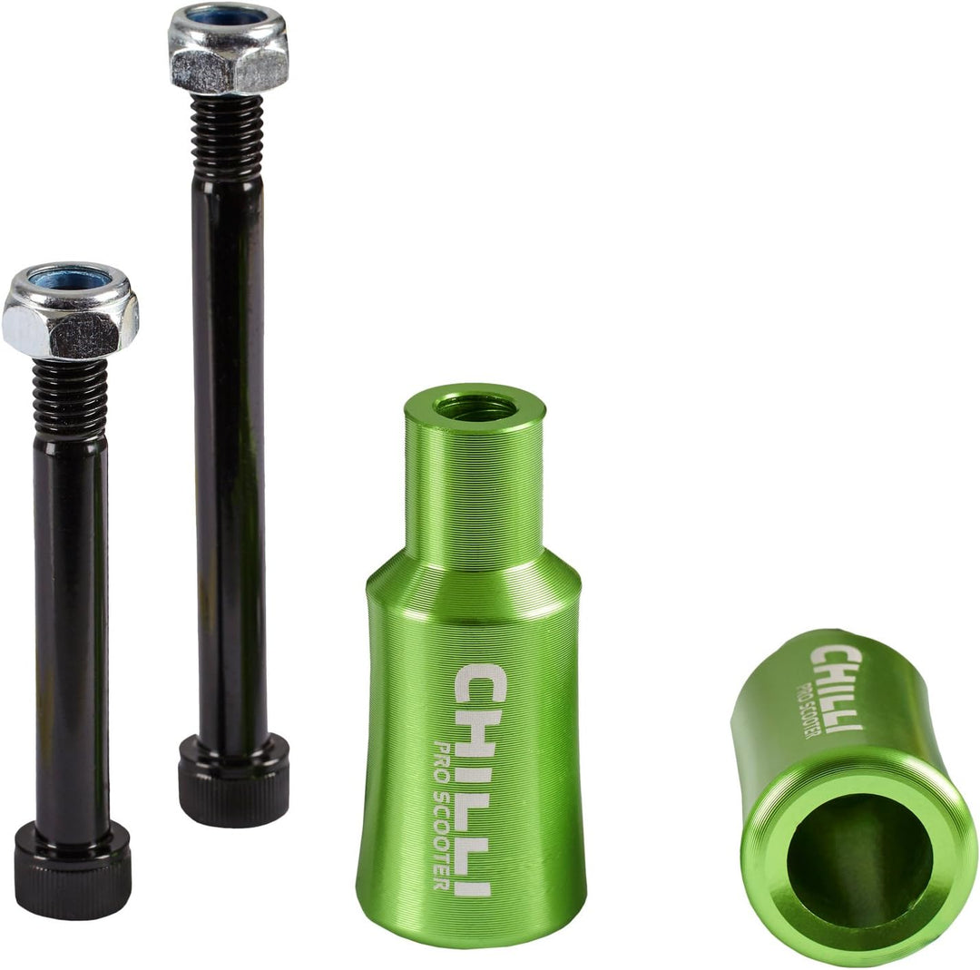 Chilli Scooter Pegs Barrel 2tlg. in der Farbe Grün, aus Aluminium gefertigt, C-1033-GN