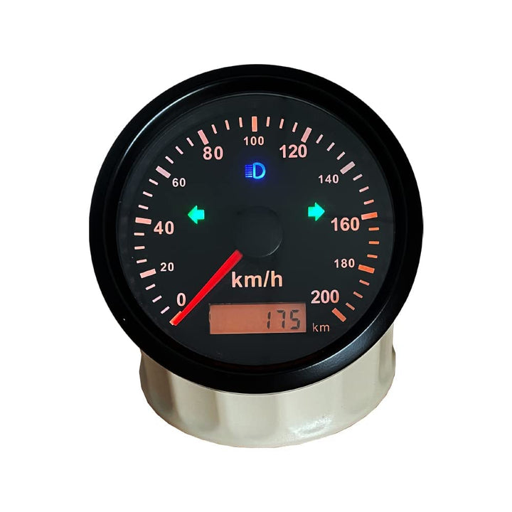 ELING GPS Tacho 200 km/h für Auto Motorrad ODO Kilometerstand 85 mm 12 V 24 V wasserdicht schwarz+sc