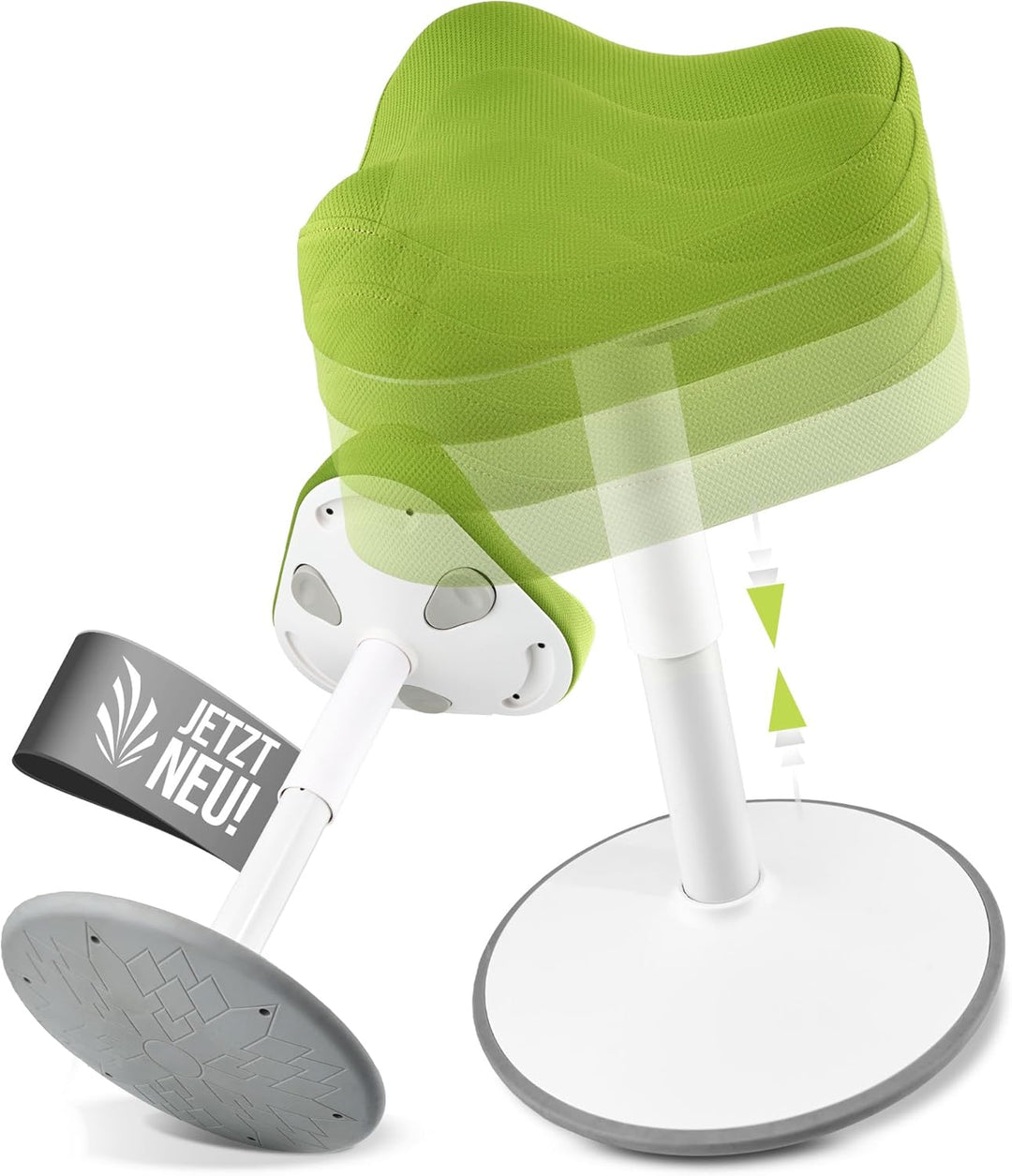 SH-01S Bürohocker Ergonomisch [IGR Zertifiziert] | Sitzhocker ergonomisch höhenverstellbar [47-65 cm