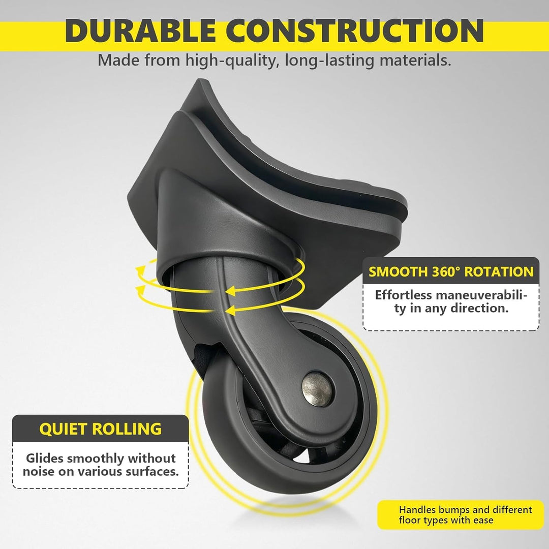 Tobeso-Nuoze Replacement Luggage Wheel 4 Stück Kofferrollen Ersatzrollen Ersatzräder für Koffer Repa