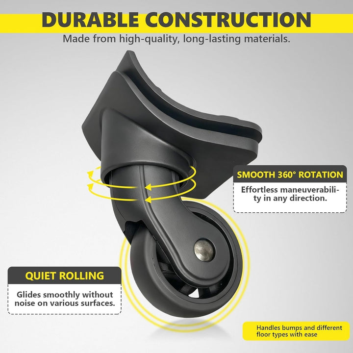 Tobeso-Nuoze Replacement Luggage Wheel 4 Stück Kofferrollen Ersatzrollen Ersatzräder für Koffer Repa