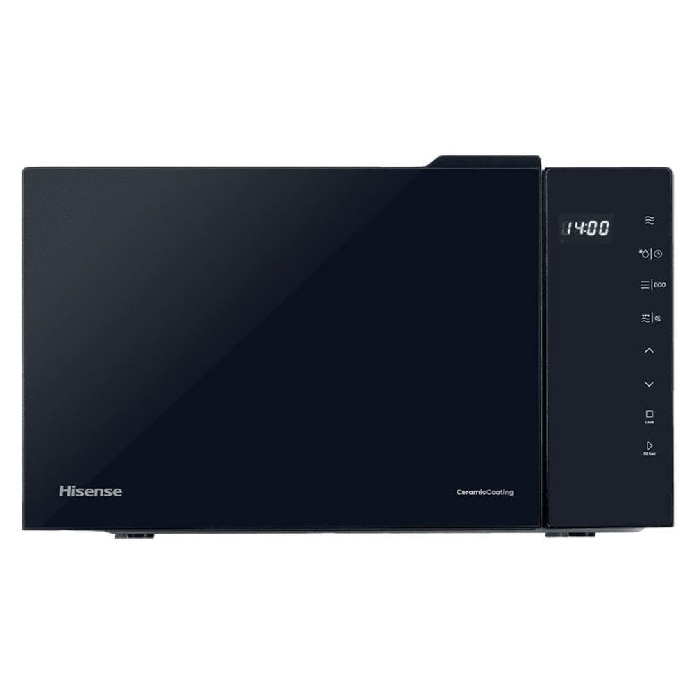 Hisense H23MOBS5HG4 Digitale Mikrowelle mit Grill, 23 Liter, 1000 W, Keramikbeschichtung, Premiumgla