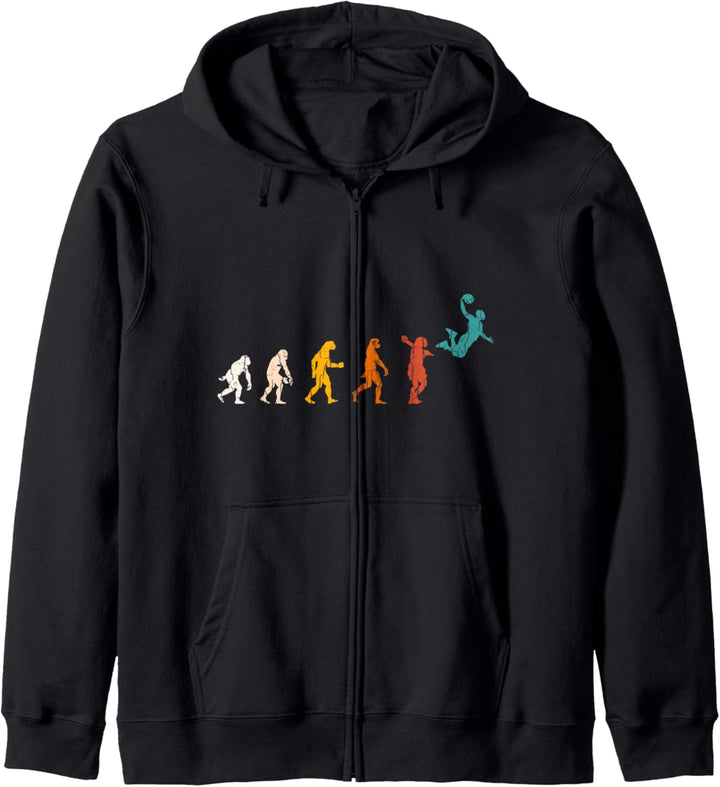 Vintage Retro Basketball-Spieler Geschenk Evolution Kapuzenjacke