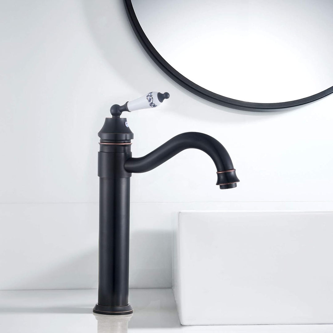 Namuoto Wasserhahn Bad Schwarz, Kann um 360 ° Gedreht Werden Waschtischarmatur Hoch für Bad, Einhand