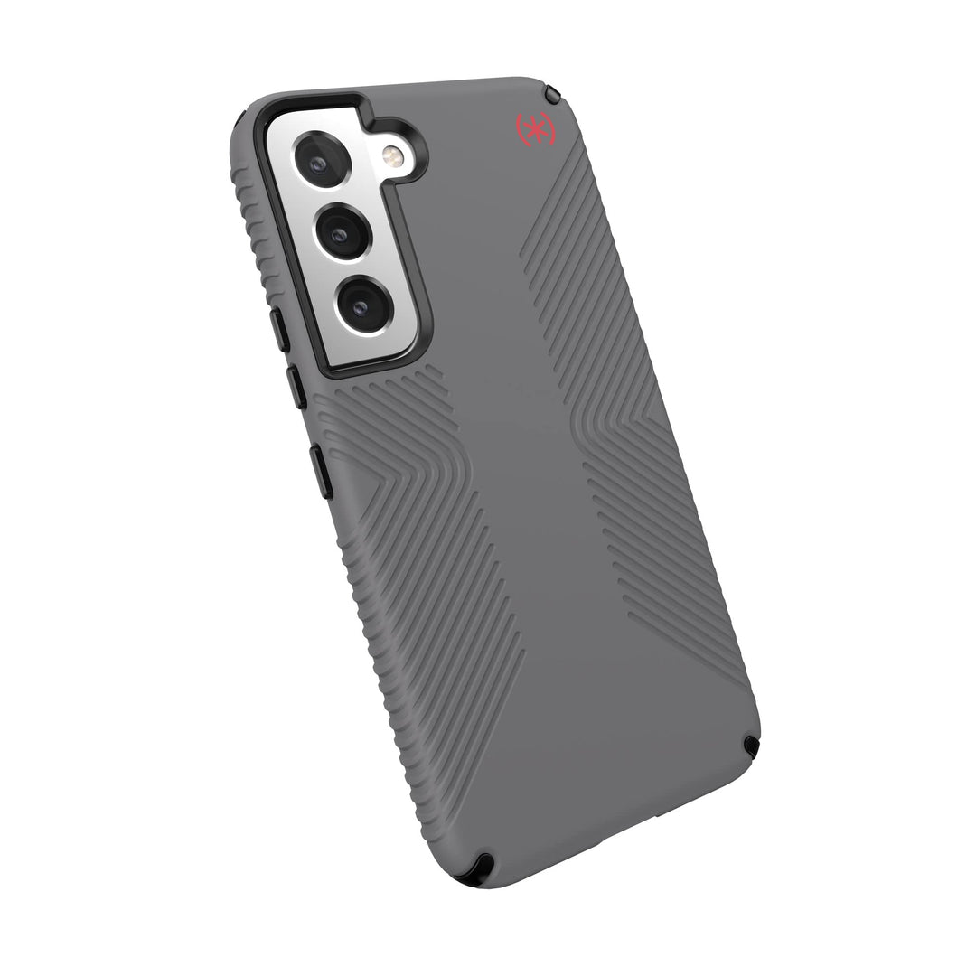 Speck Products Presidio2 Grip Schutzhülle für Samsung Galaxy S22, Graphitgrau/Schwarz/Rot, 144238-91
