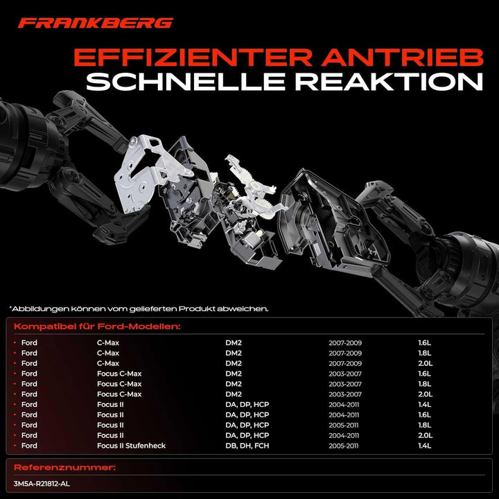 Frankberg Türschloss Stellmotor Vorne Rechts 6-Polig Kompatibel mit Focus II DA DB 2004-2012 Focus I