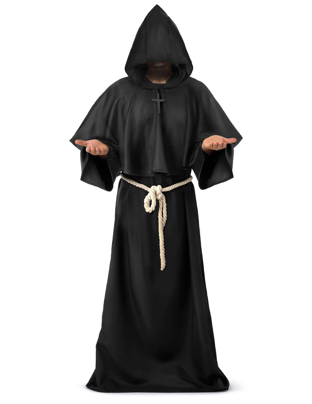 Spooktacular Creations Robe Mönch Kostüm mit Kapuze für Erwachsene Halloween Kostüm Priester Kostüm