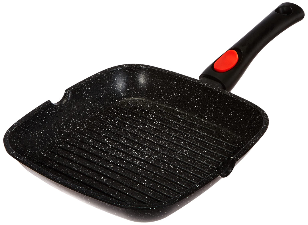 Kamberg – 0008028 – Grillpfanne 24 נ24 cm – Abnehmbarer Griff – Aluminiumguss – Beschichtung in Stei