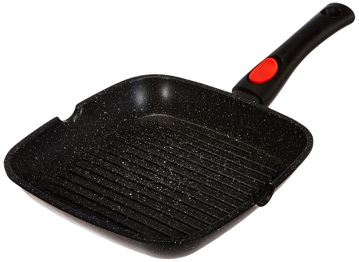 Kamberg – 0008028 – Grillpfanne 24 נ24 cm – Abnehmbarer Griff – Aluminiumguss – Beschichtung in Stei