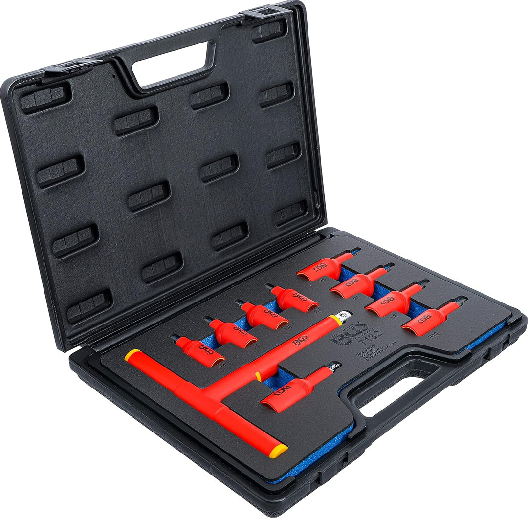 BGS 7132 | VDE-Bit-Einsatz-Satz | Antrieb Innenvierkant 10 mm (3/8") / 12,5 mm (1/2") | Innensechska
