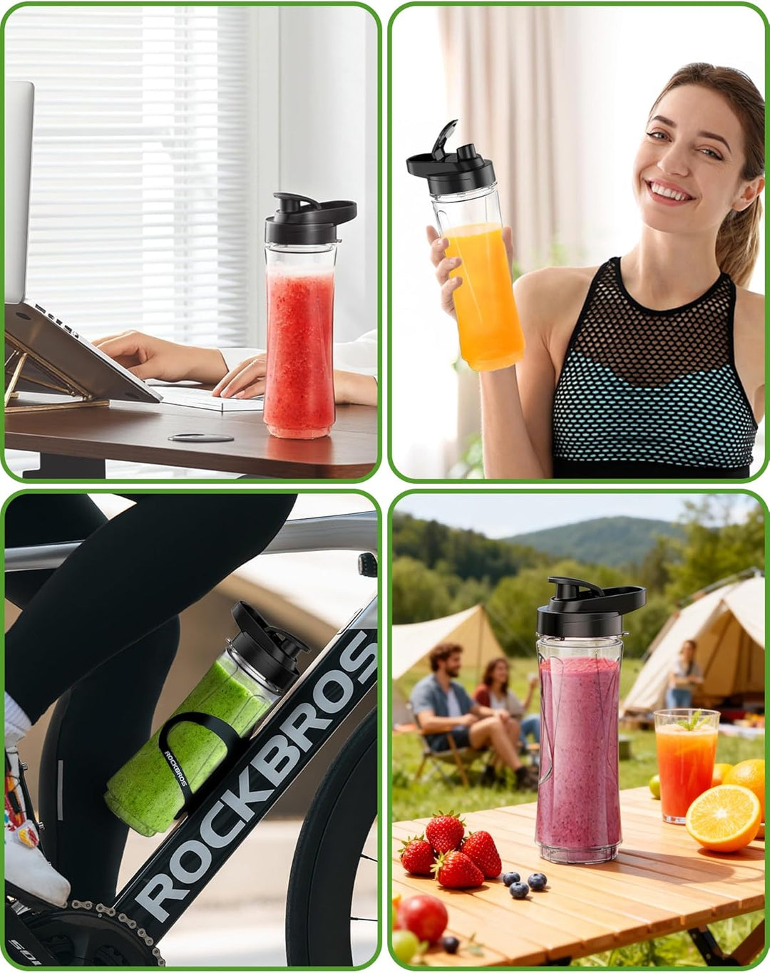 Smoothie Flaschen, Mixer Smoothie Maker Trinkflasche/Tritan flasche/Wasserflasche 600ml BPA-frei für