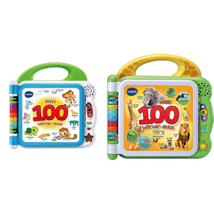 VTech Baby Mein 100-Wörter-Buch – Interaktives Bilderbuch zum Lernen erster Wörter mit 12 bilinguale