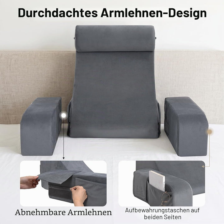 ENITYA Lesekissen zum Sitzen im Bett für Erwachsene, 48,3 cm, Rückenstützkissen zum Sitzen im Bett,