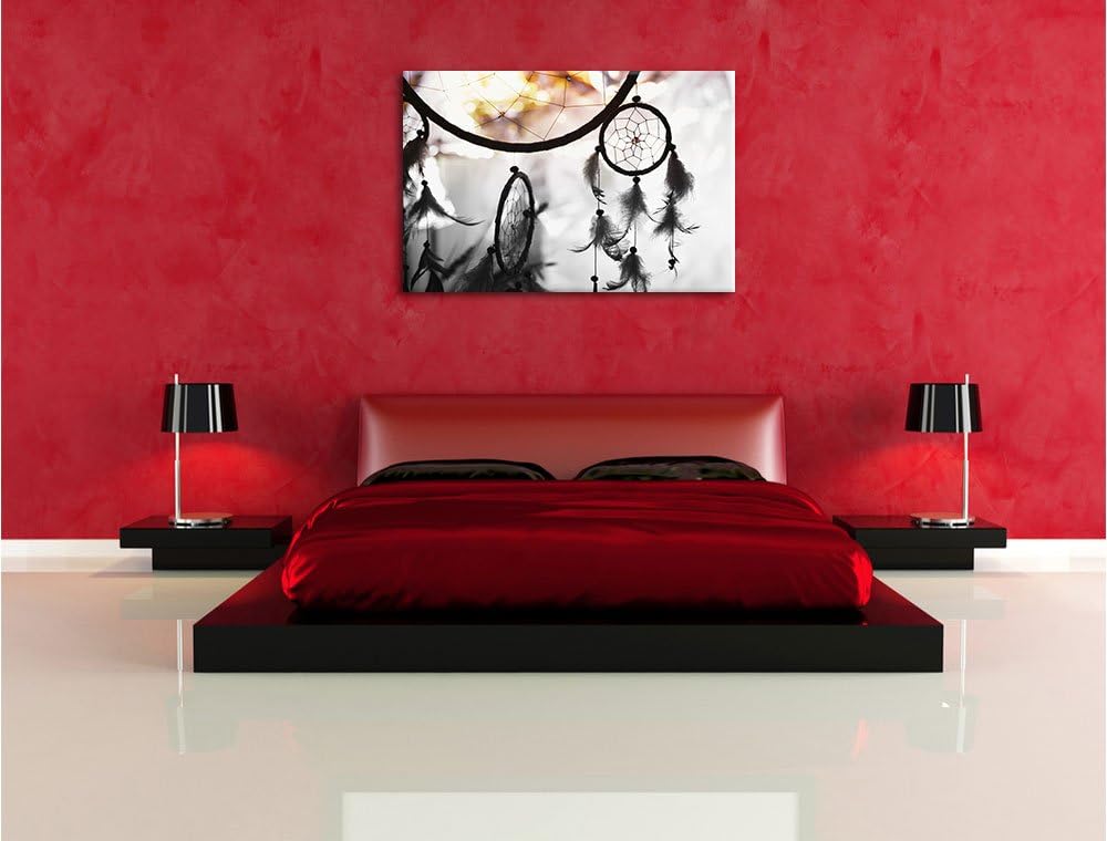 Pixxprint Traumfänger bei Sonnenuntergang als Leinwandbild/Grösse: 100x70 cm/Wandbild/Kunstdruck/fer