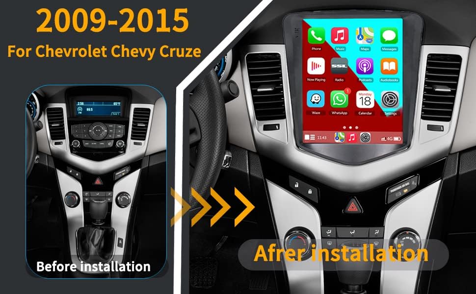 [6GB+128GB] Android 14 2 Din Autoradio für Chevrolet Cruze(2006-2015)-[Integriertes CarPlay/Android