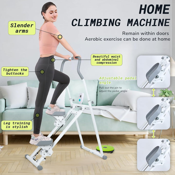 ulafbwur Vertikaler Kletterer, Klapptreppen-Stepper für Heimtraining, Ganzkörpertraining, Home-Trepp