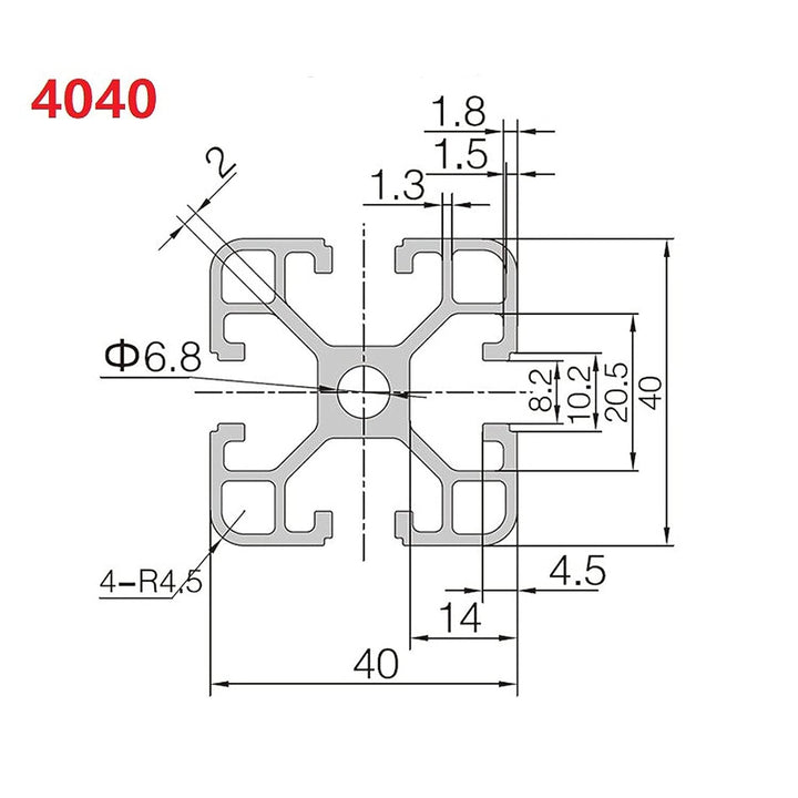 CNCMANS ALU Profil Aluprofil 2 Stück 40x40 800mm Aluminiumprofil Extrusions Linearschiene T-Typ Euro