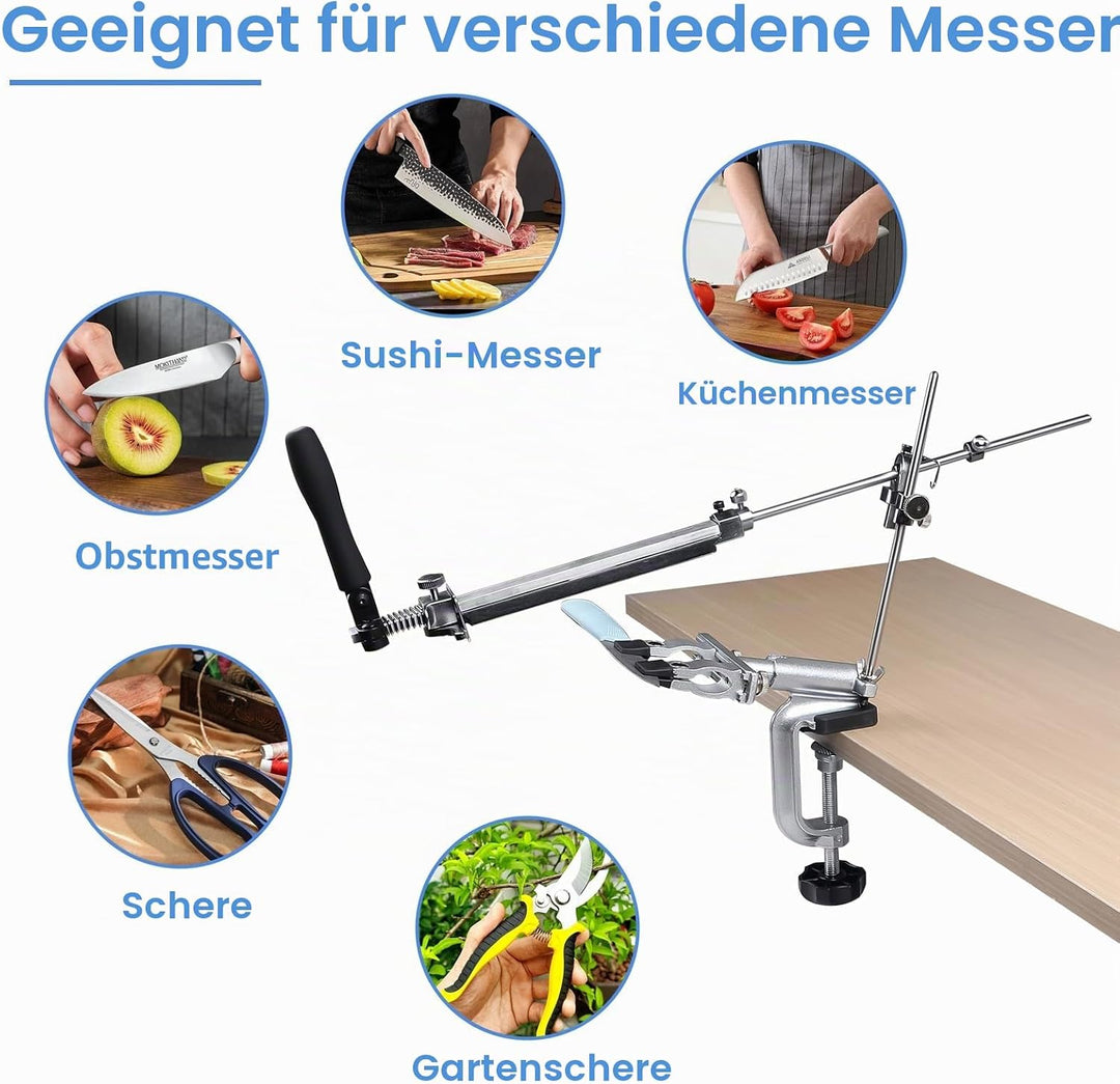 14Pcs Messerschärfer Profi Knife Sharpener mit Aufbewahrungsbox Messerschleifer 360° Flip Drehung Me