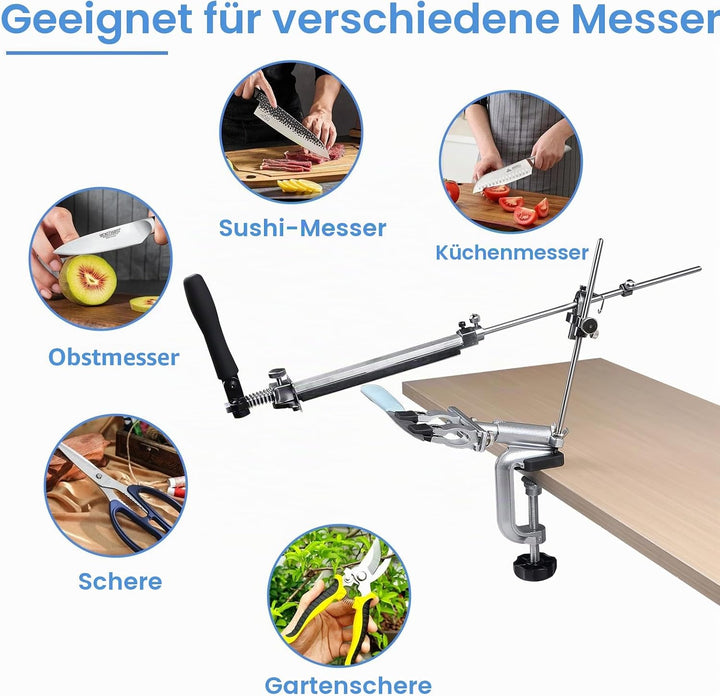 14Pcs Messerschärfer Profi Knife Sharpener mit Aufbewahrungsbox Messerschleifer 360° Flip Drehung Me