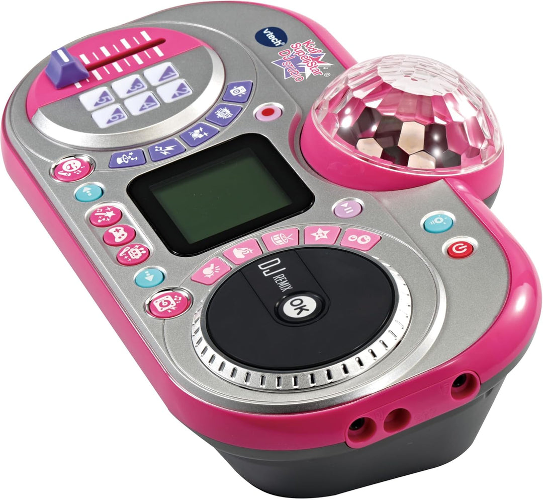 VTech Kidi Super Star DJ Studio pink – 10-in-1 Karaokespielzeug mit Mikrofon, abnehmbarem DJ-Mischpu