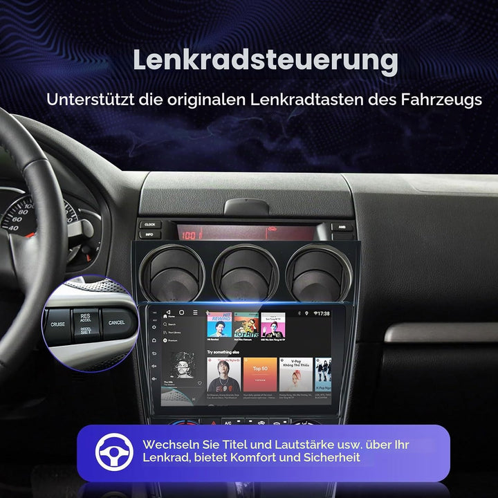 EZoneTronics Android 11 Autoradio Stereo für Mazda 6 Atenza 2002-2014 9 Zoll Touchscreen GPS Navigat