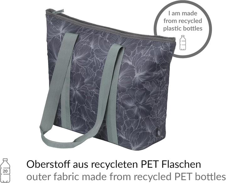 alfi ISO Shopper 17 Liter, floral, nachhaltige Thermo-Kühltasche aus recycleten PET-Flaschen, isolie