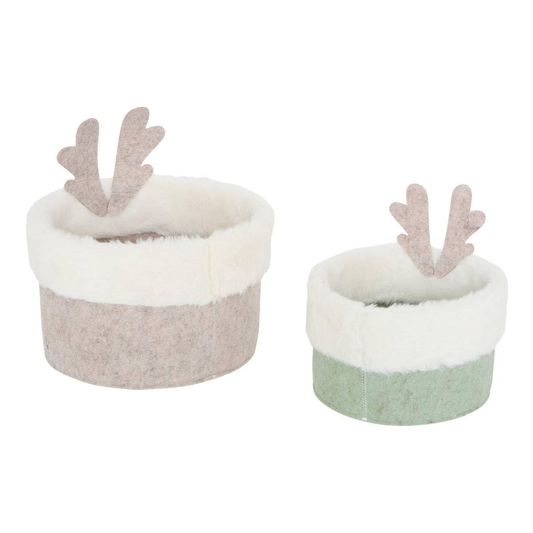 FEERIC LIGHTS &amp; CHRISTMAS - Stoffkorb Rentier Pelz x2
