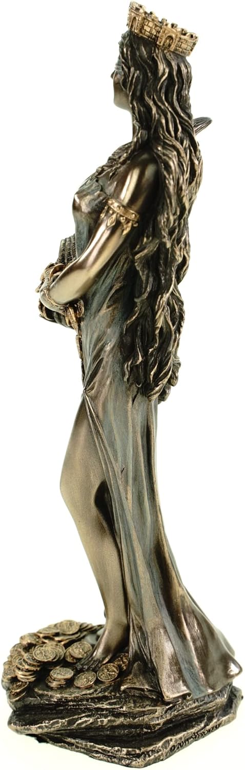 Römische Göttin Fortuna 19 cm bronziert Figur Glück Glückspiel Veronese