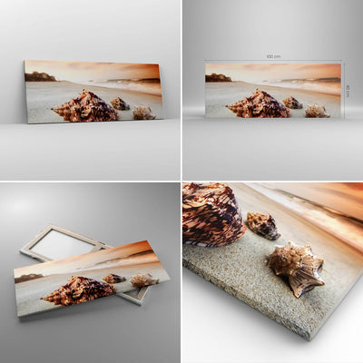 Panorama Bilder auf Leinwand 100x40cm Leinwandbild Strand schön karibisch bunt Gross Wanddeko Bild S