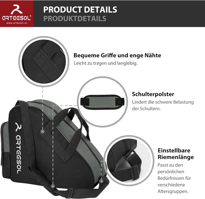 Blackace arteesol Rollschuhe Tasche, Inliner Tasche, Schlittschuhe Tasche, Skatertasche für Kinder/E
