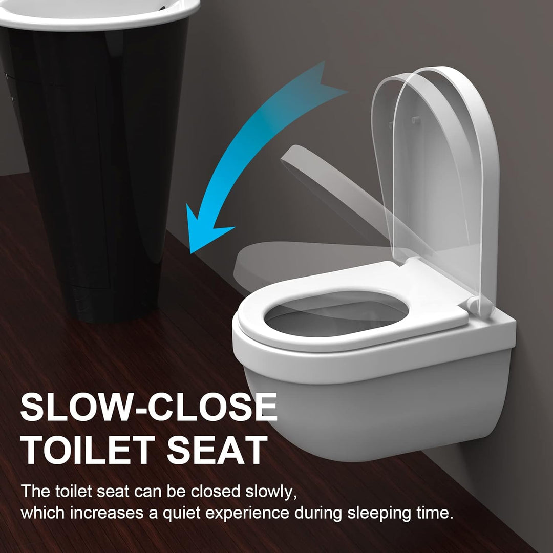 Ibergrif WC Sitz mit Absenkautomatik-D Toilettendeckel Einfache Montage und Sauber,Klodeckel Quick-R