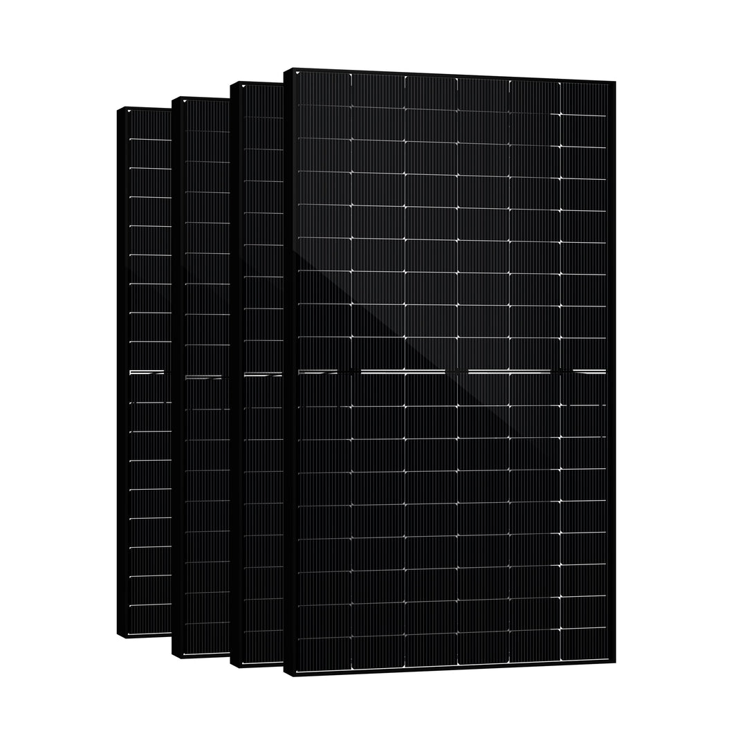 SAKETE Solarpanel 2000W Bifazial (+400W), Solarmodul Doppelglas Full Black, N-Typ Photovoltaik Modul