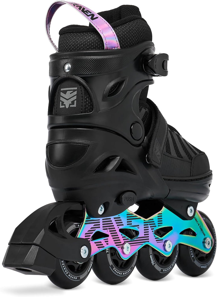 RAVEN Inline Skates Inliner für Kinder und Erwachsene OPTIONAL 2in1 mit Schlittschuhen verstellbar O