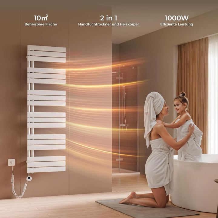 S'AFIELINA Handtuchheizkörper Elektrisch 1599×500mm, Badheizkörper Elektrisch mit Thermostat, WiFi,