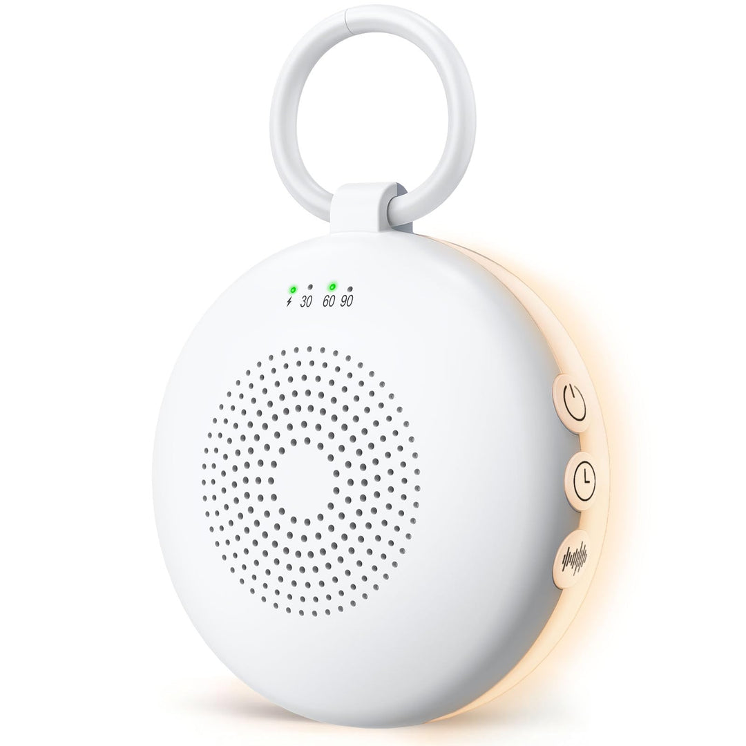 White Noise Machine Mini-Soundmaschine mit 12 Beruhigende Geräusche 3-Timer Memory-Funktion USB-C Wi