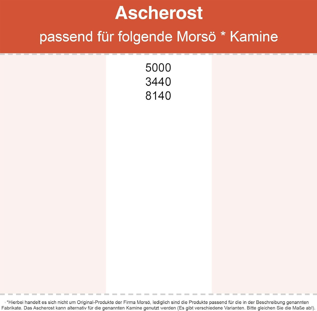 Kaminrost/Ascherost Rund Ø 200 x 10 mm passend für Morsö** Kaminöfen inkl. Modellübersicht - Aschero